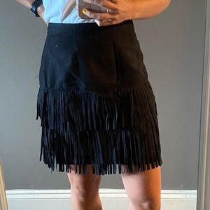 WD NY microsuede Fringe skirt size small